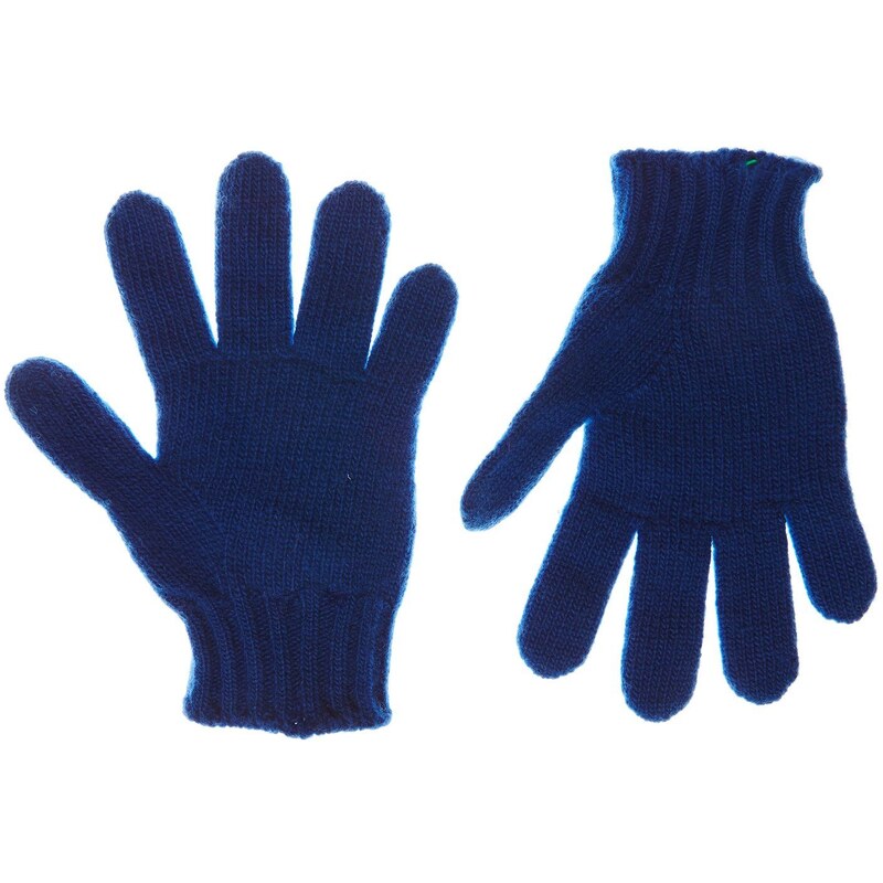 Benetton Paire de gants en laine mélangée - bleu