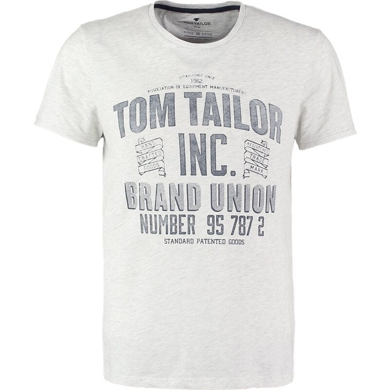 TOM TAILOR FITTED Tshirt imprimé gray beige melange
