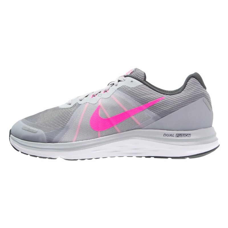 Nike Performance DUAL FUSION X 2 Chaussures de running neutres wolf grey/pink blast/anthracite/white