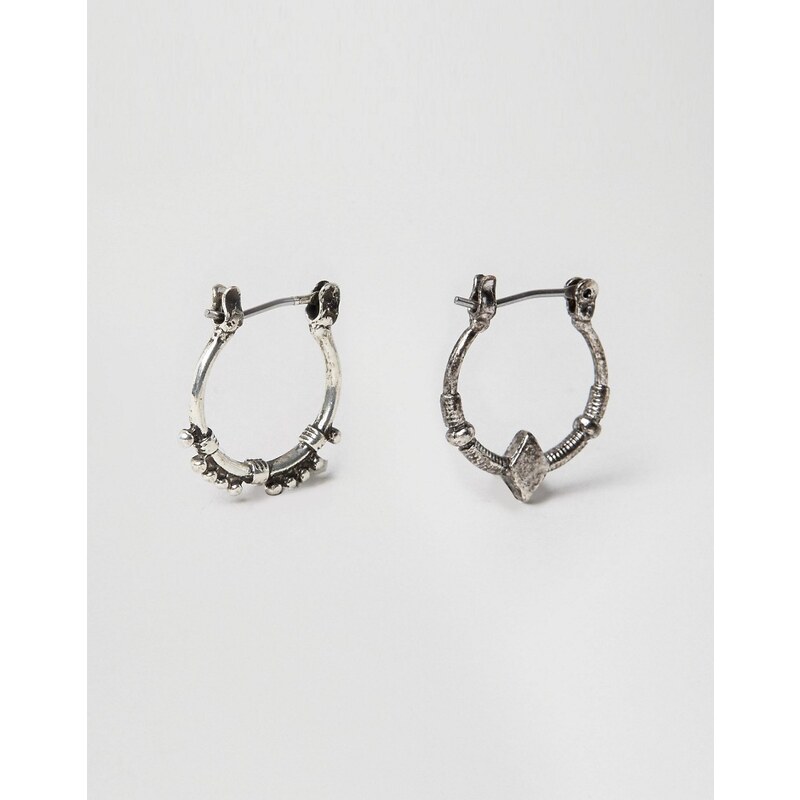 ASOS - Boucles d'oreilles avec ornements en argent poli - Argenté