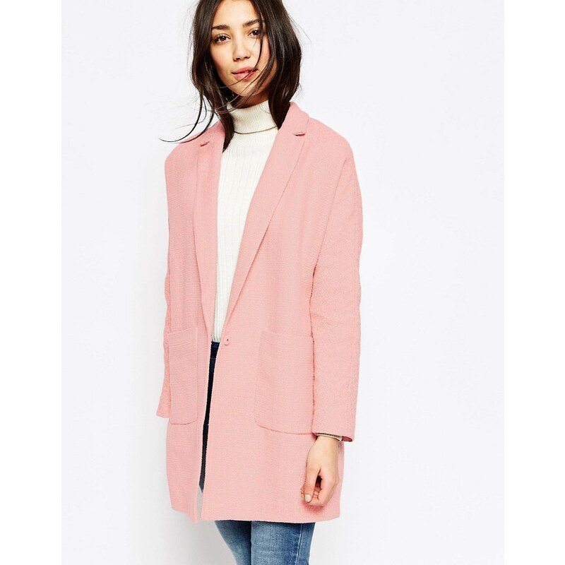 Yumi - Manteau oversize à poches - Rose