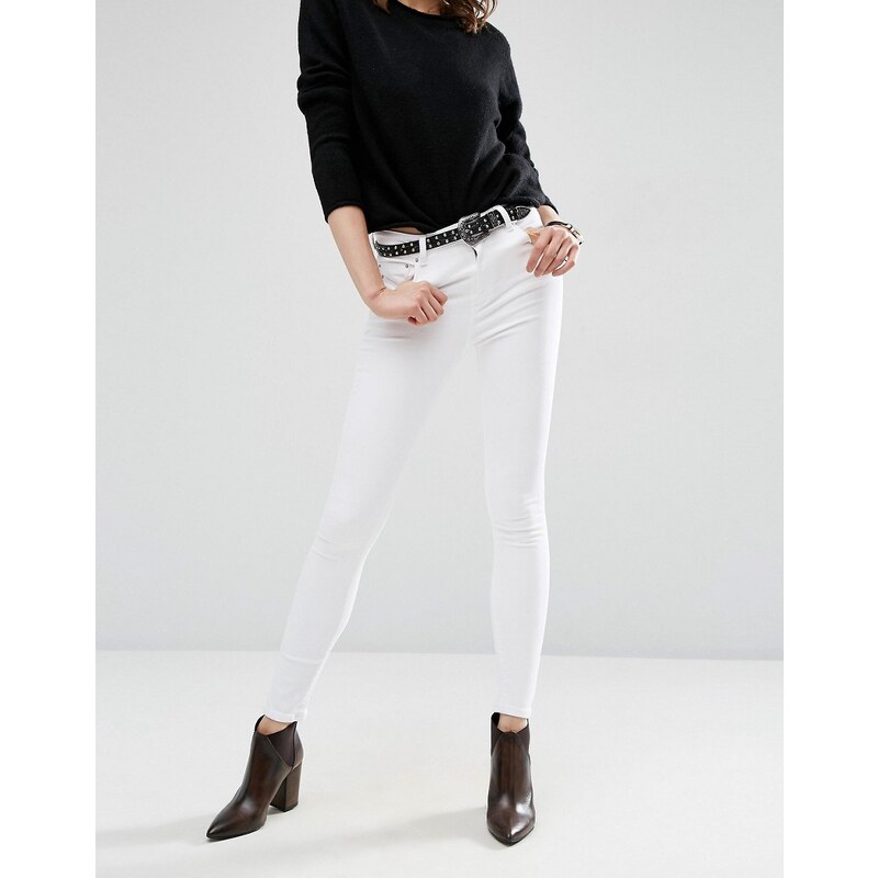 ASOS - Ridley - Jean skinny taille haute - Blanc - Blanc
