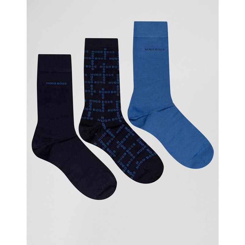 BOSS By Hugo Boss - Coffret cadeau de 3 paires de chaussettes - Bleu