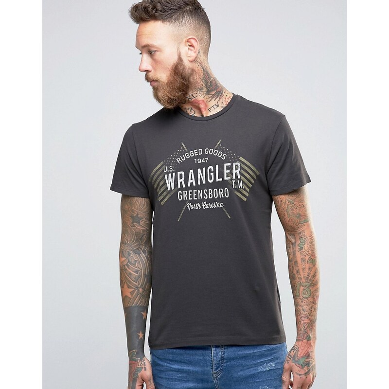 Wrangler - Americana - T-shirt avec logo - Gris