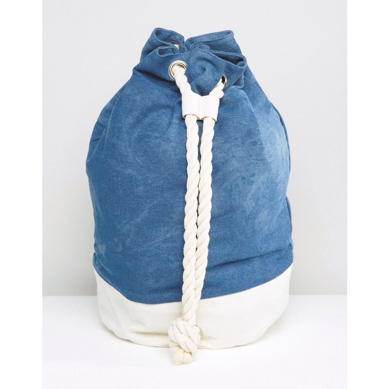 South Beach - Sac porté épaule imprimé tie-dye, avec bretelles en cordelette - Bleu