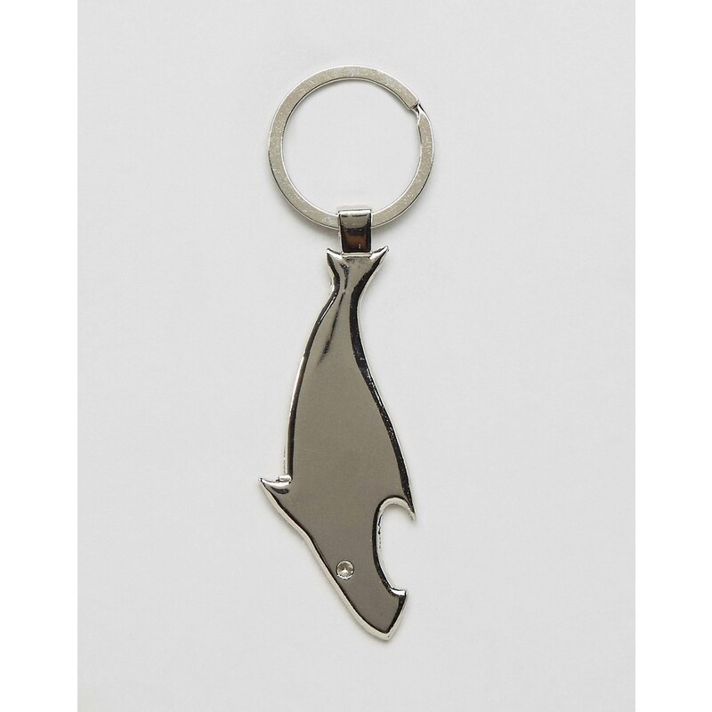ASOS - Porte-clés décapsuleur motif requin - Argenté