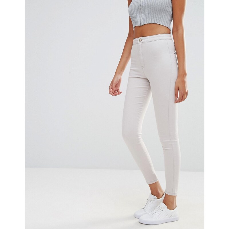 Missguided - Vice - Jean skinny taille haute - Beige