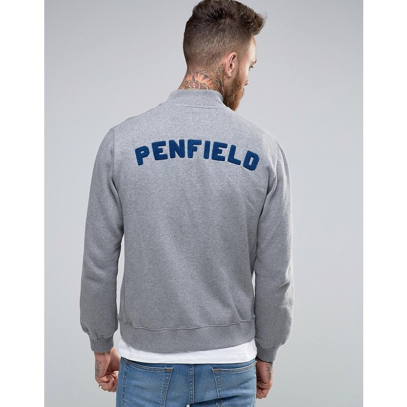 Penfield - Massac - Bomber molletonné avec logo style universitaire dans le dos - Gris