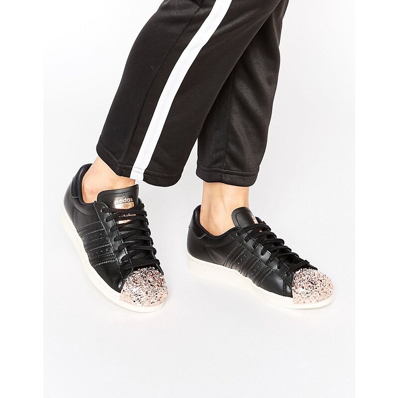 adidas Originals - Superstar - Baskets avec bout renforcé en métal cuivré - Noir - Noir