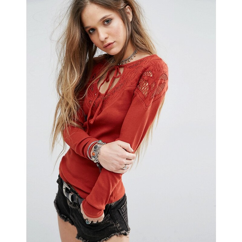Free People - With Love - T-shirt - Rouge