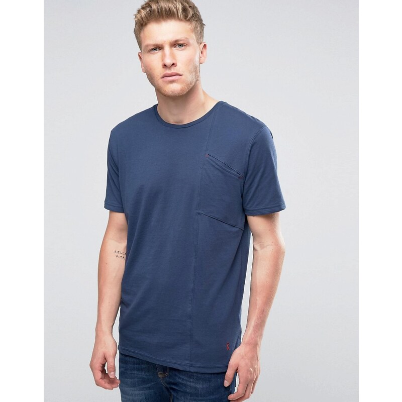 Ringspun - T-shirt à poche biseautée - Bleu marine - Bleu marine