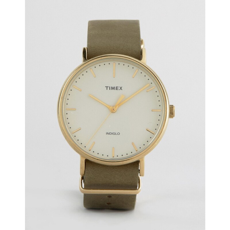 Timex - Weekender Fairfield - Montre 41mm à bracelet en cuir - Vert - Vert