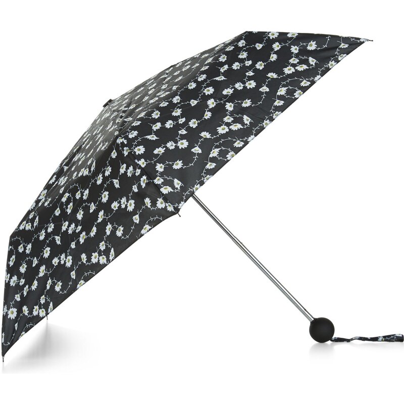 New Look Parapluie noir à pâquerettes avec chaîne