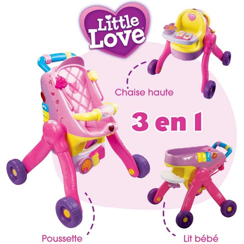 Vtech Little Love - Poussette 3 en 1 - multicolore