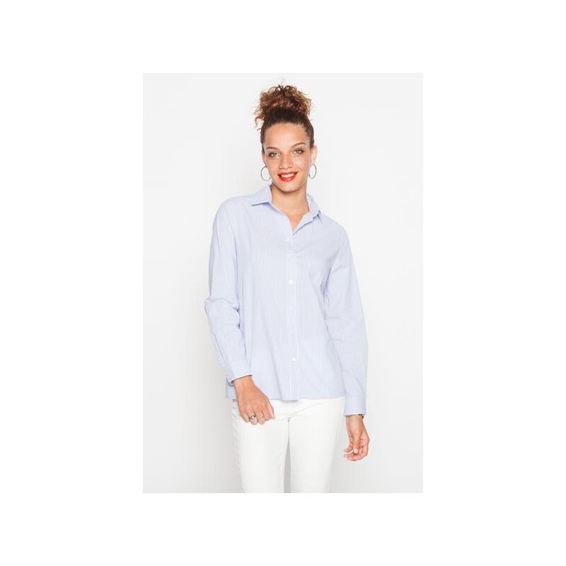 Chemise fines rayures Bleu Polyamide - Femme Taille 1 - Cache Cache