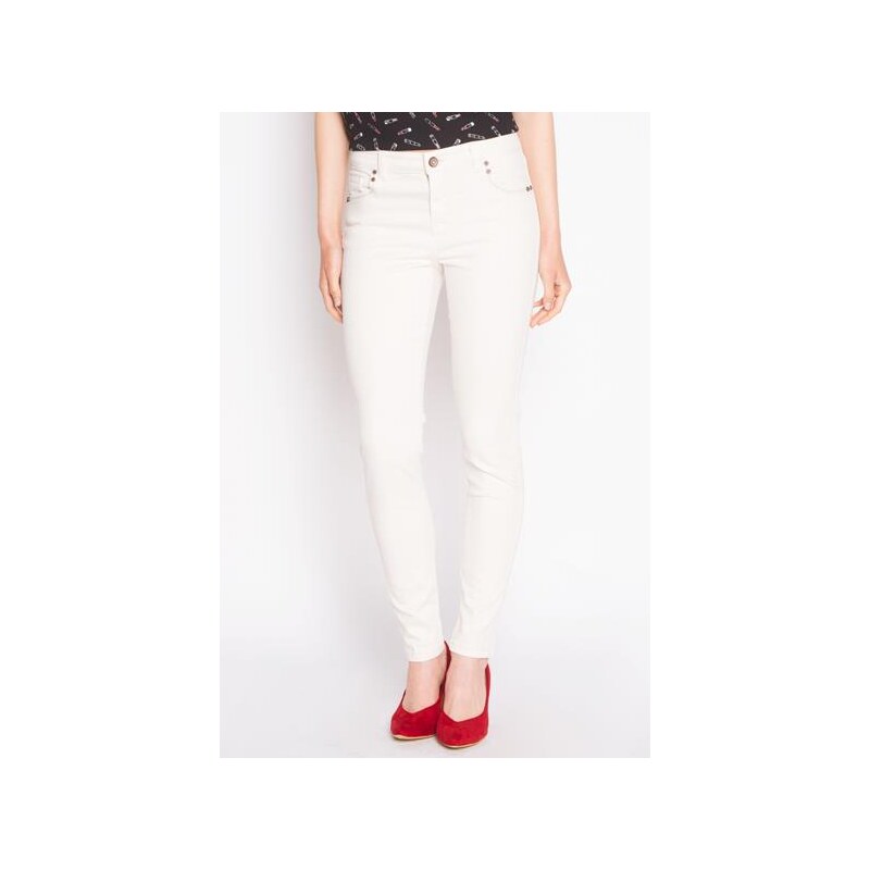Jean skinny uni Blanc Polyester - Femme Taille 40 - Cache Cache