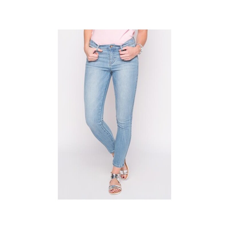 Jean skinny uni Bleu Polyester - Femme Taille 40 - Cache Cache