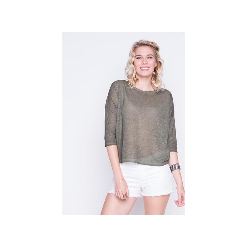 Top ample manches chauve-souris Vert Polyester - Femme Taille 4 - Cache Cache