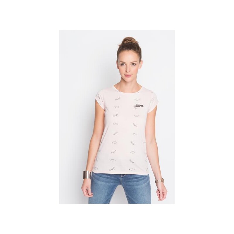 T-shirt bouches et textes Rose Polyester - Femme Taille 0 - Cache Cache