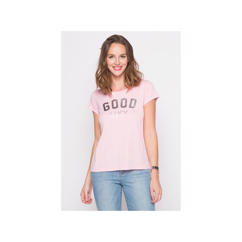 T-shirt imprimé argenté Rose Modal - Femme Taille 0 - Cache Cache