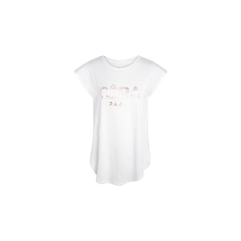T-shirt loose fendu Oora Blanc Modal - Femme Taille 5 - Cache Cache