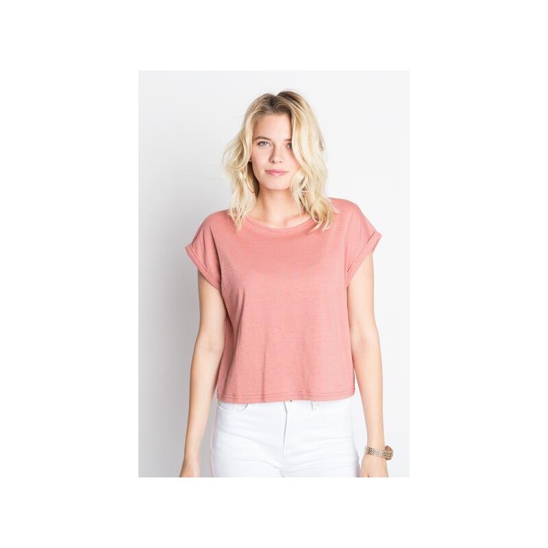 T-shirt rayures fines métallisées Rose Polyester - Femme Taille 0 - Cache Cache
