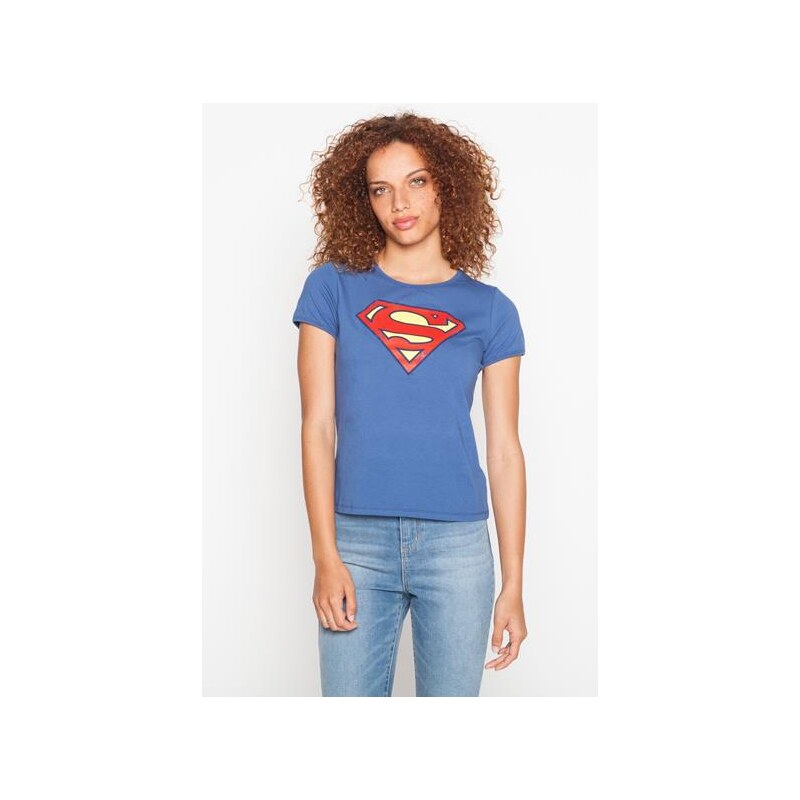T-shirt superman Bleu Coton - Femme Taille 2 - Cache Cache