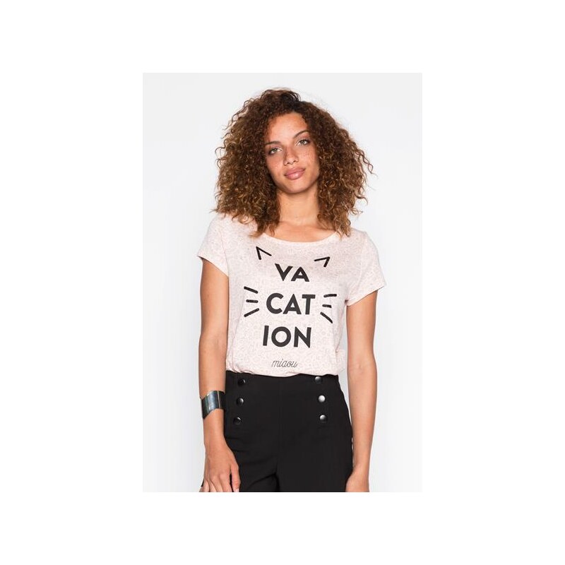 T-shirt vacation chats Rose Modal - Femme Taille 1 - Cache Cache