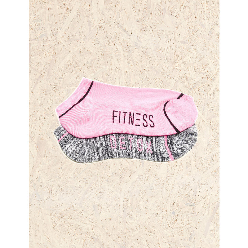 chaussettes fitness rose et gris anthracite Jennyfer