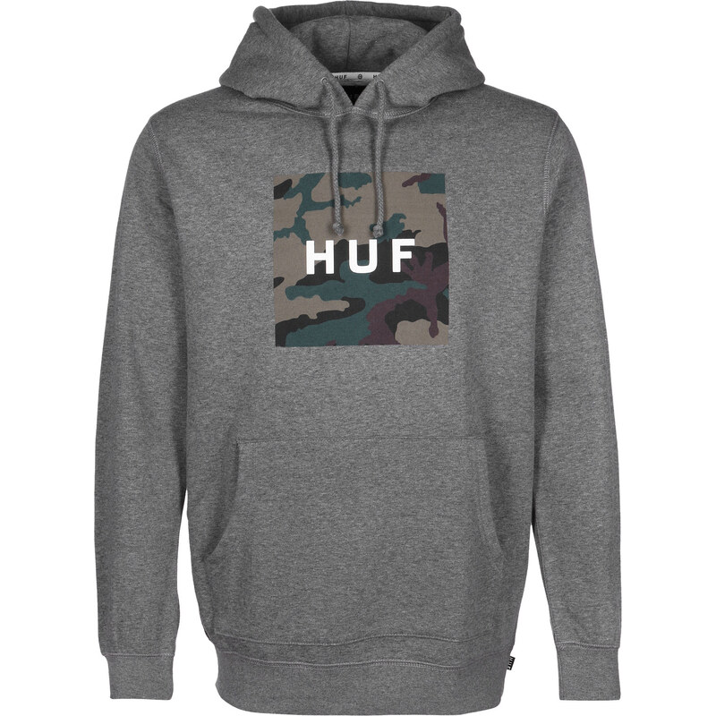 Huf Muted Military Box Logo sweat à capuche grey heather