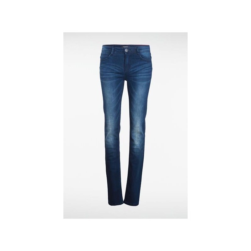 Jeans push-up femme regular taille haute Bleu Coton - Femme Taille 34 - Bonobo