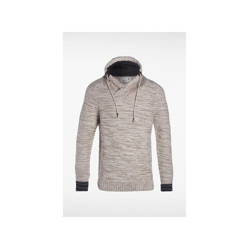 Pull homme chiné col montant Instinct Beige Coton - Homme Taille XXL - Bonobo