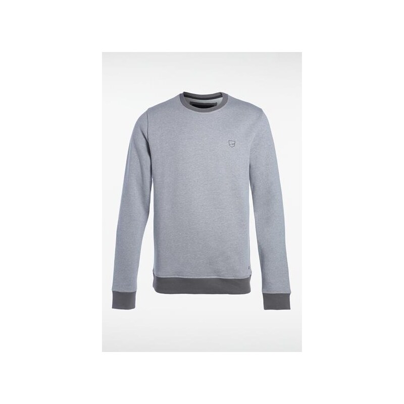 Sweat homme bord-côte sportswear Gris Polyester - Homme Taille S - Bonobo