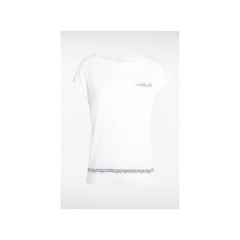 T-shirt femme motif coloré Blanc Coton - Femme Taille L - Bonobo