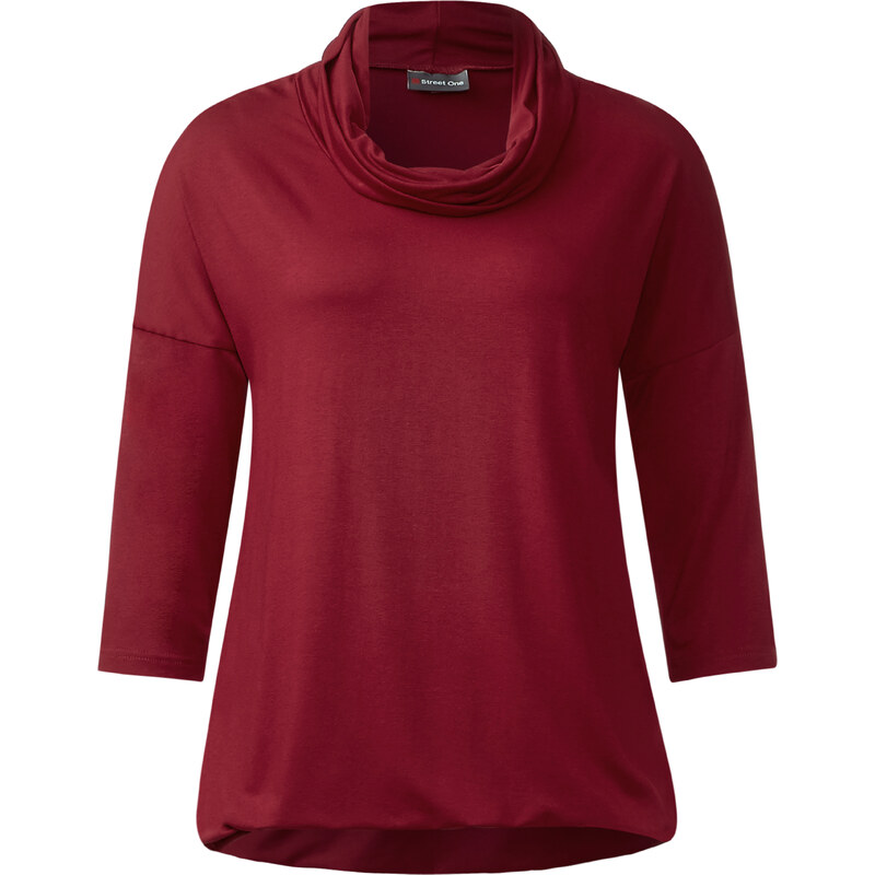 Street One - T-shirt à col roulé Halina - vintage red
