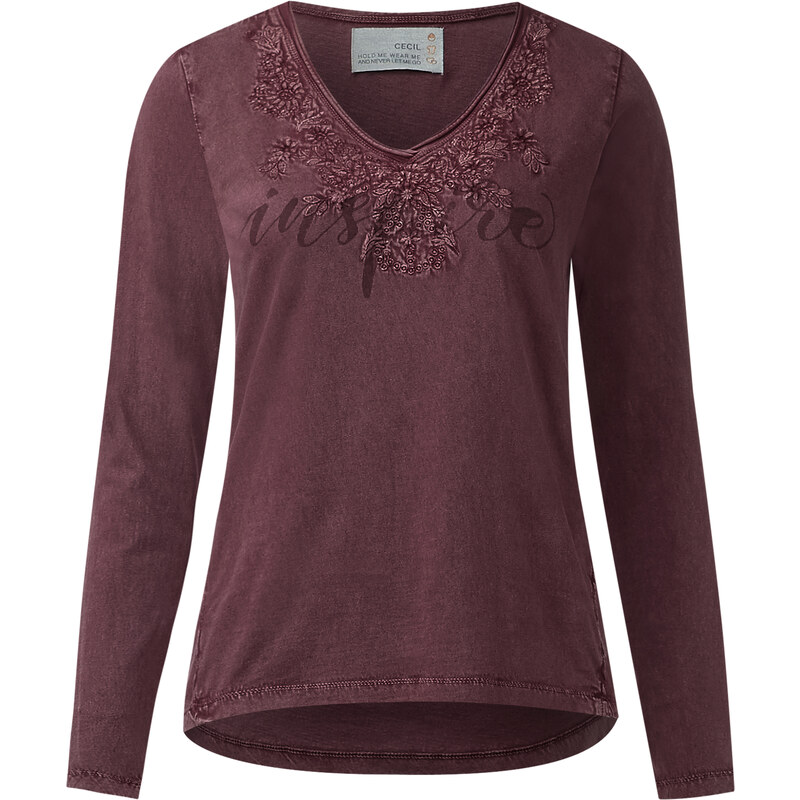 Cecil - T-shirt à manches longues - maroon red