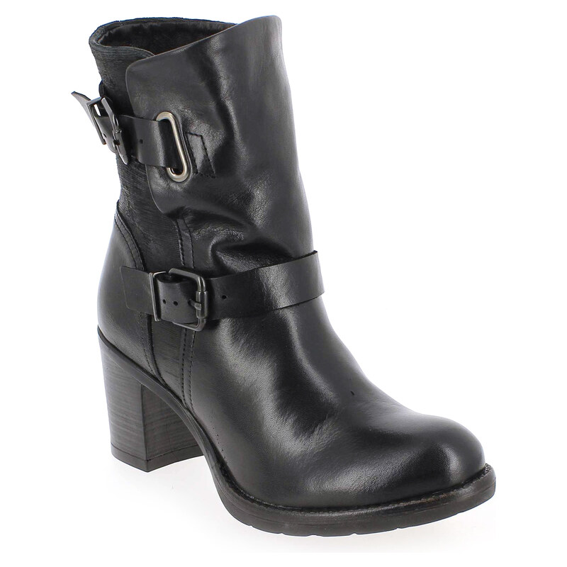 Boots Coco et Abricot V0515A Noir pour Femme en Cuir - Promo