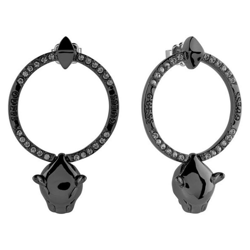 Guess Boucles d'oreilles en rhodium avec cristaux de Swarovski® - noir