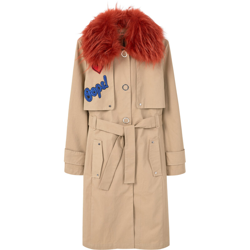 MANGO Trench Col Fourrure Synthétique