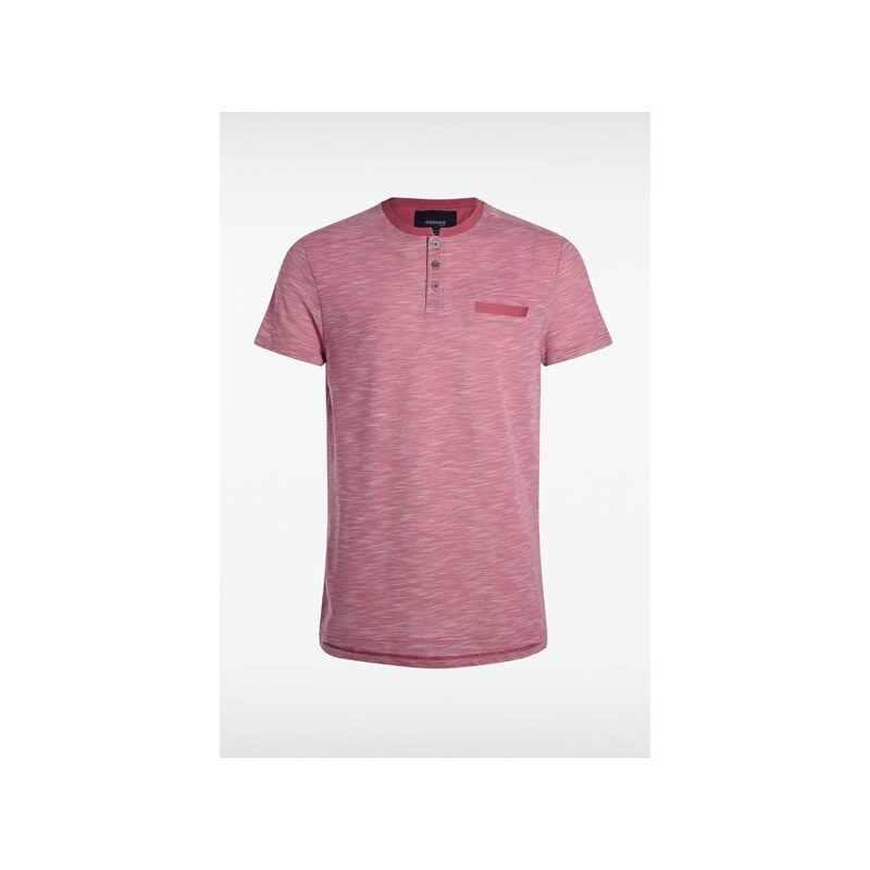 Polo homme maille moulinée col mao Rose Coton - Homme Taille S - Bonobo