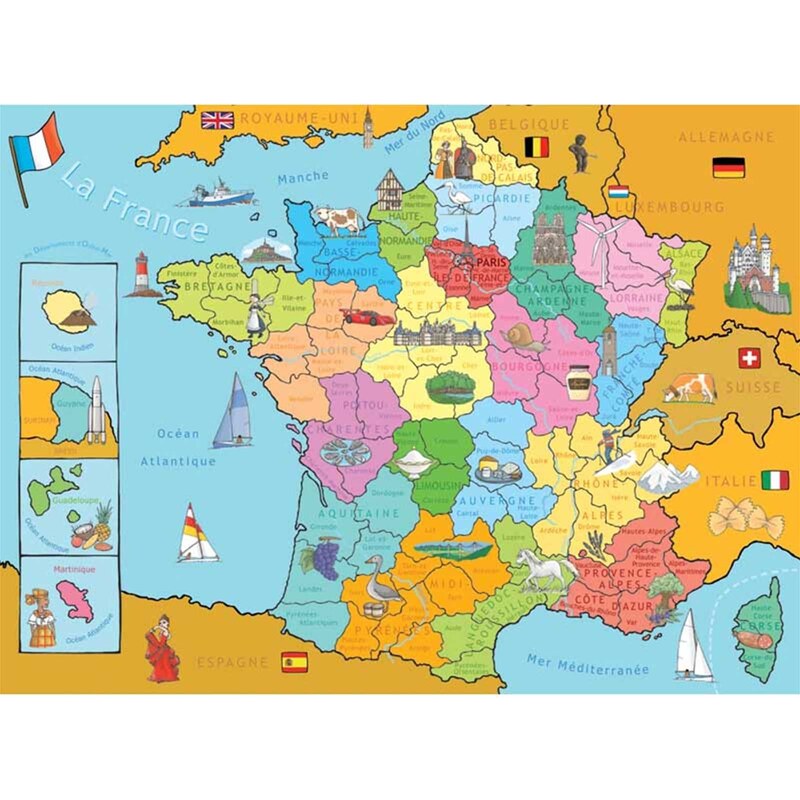 Ravensburger Carte de France - Puzzle - multicolore