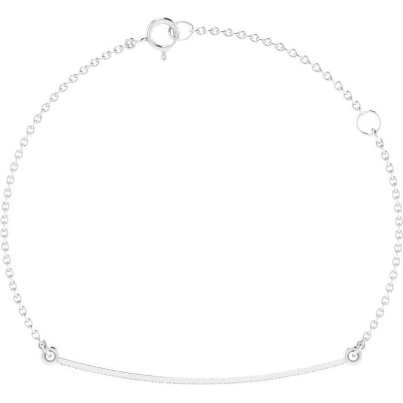 Carashop Bracelet en or blanc avec diamants - blanc