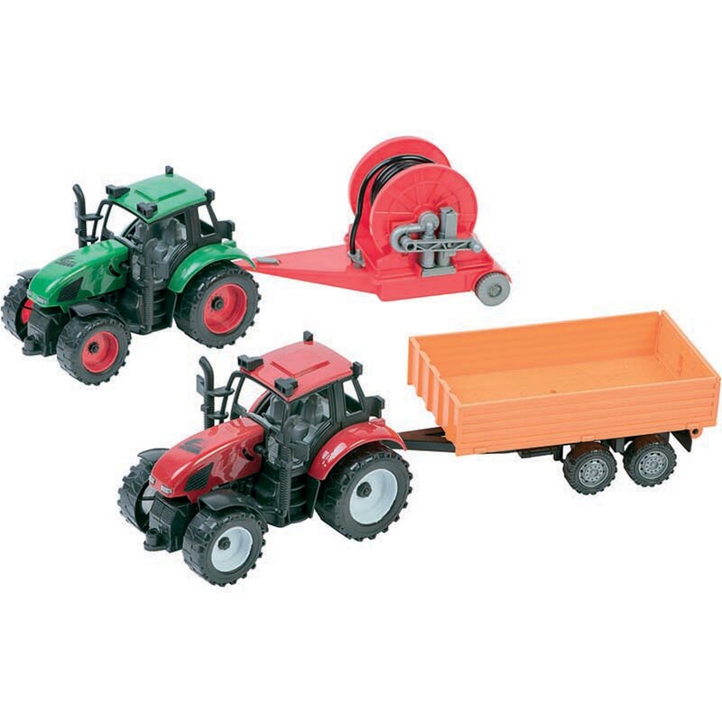 WDK Partner 2 tracteurs friction remorque - Voiture - multicolore