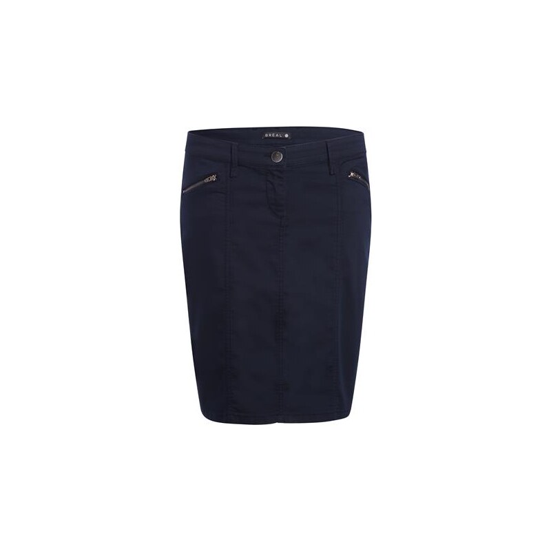 Jupe droite poches zippées Bleu Elasthanne - Femme Taille 42 - Bréal