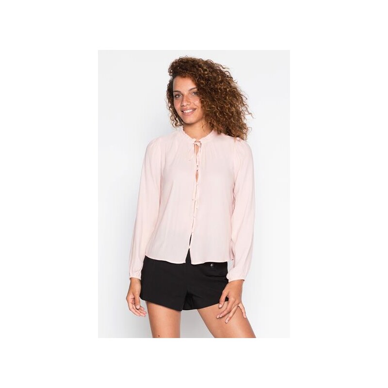 Chemise col ruché unie Rose Polyester - Femme Taille 1 - Cache Cache