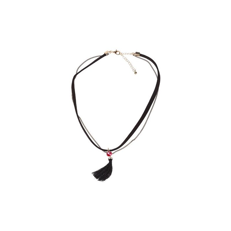 Collier ras de cou perles colorées Noir Textile - Femme Taille T.U - Cache Cache