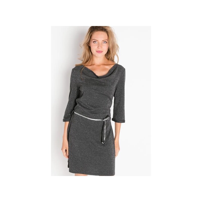 Robe chaude support mouliné Gris Polyester - Femme Taille 34 - Cache Cache