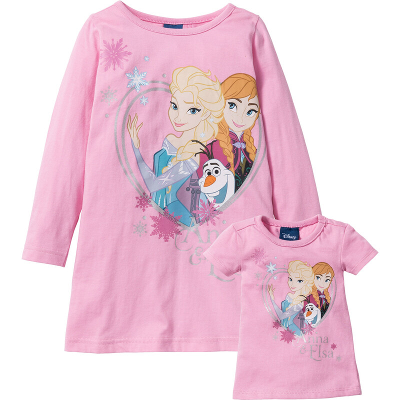 Disney Chemise de nuit + chemise de nuit de poupée (Ens. 2 pces.) REINE DES NEIGES rose enfant - bonprix