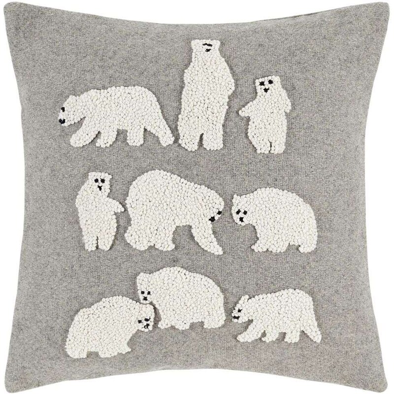 Madura Polar Bear - Housse de coussin en laine mélangée - gris