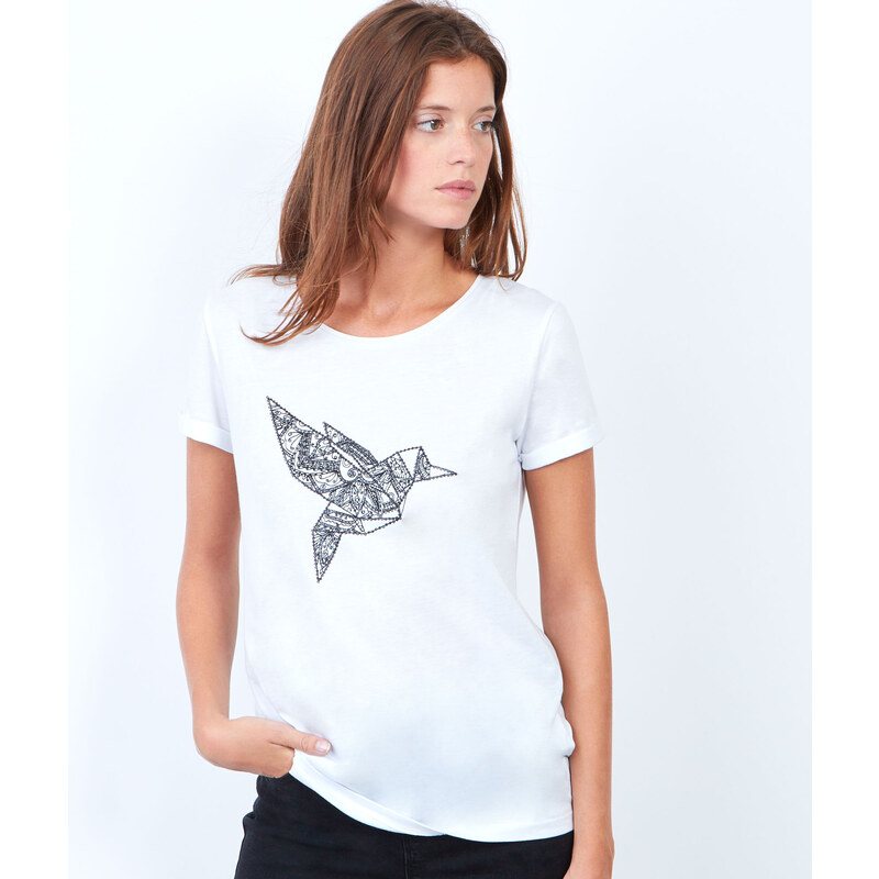 T-shirt manches courtes, imprimé oiseau Etam